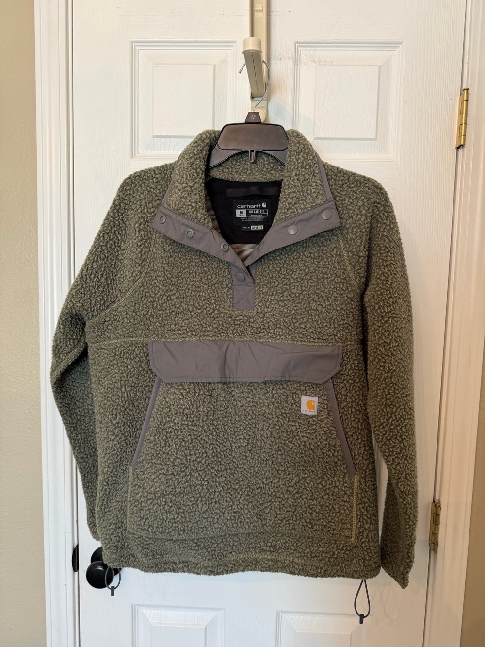 Carhartt Olive Green Sherpa Snap Pullover
